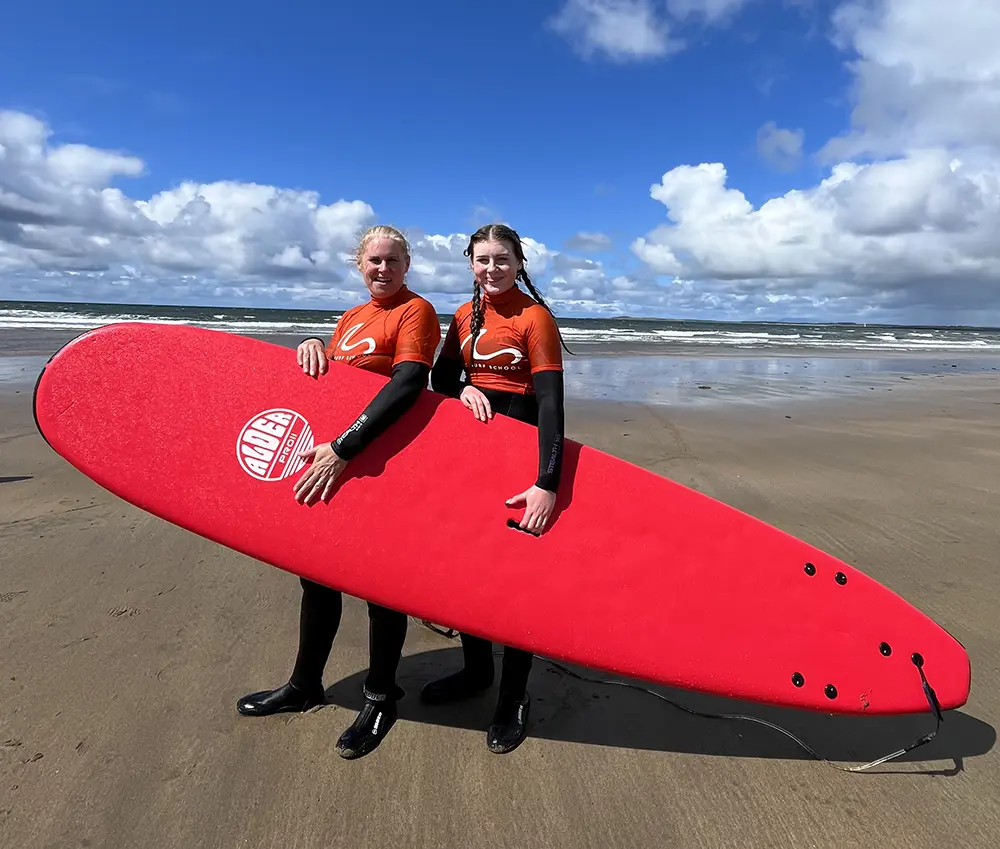 Family surfing lesson